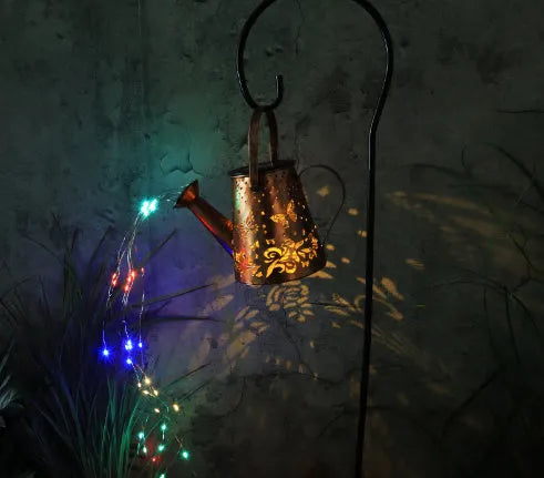 Butterfly pattern solar garden lamp with iron construction and warm white LED lighting