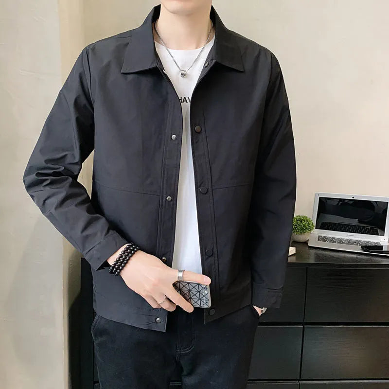 Men's thin single-layer Korean style jacket in polyester for spring and autumn wear