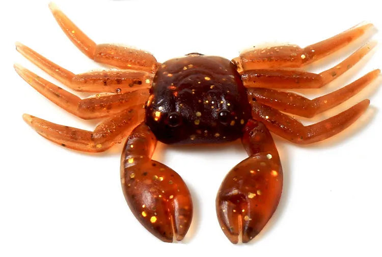 8cm PVC crab fishing lure in red and brown colour options for saltwater angling
