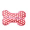 PP plastic pet chew toy with textured surface for tooth cleaning, shown in peach heart pink colour