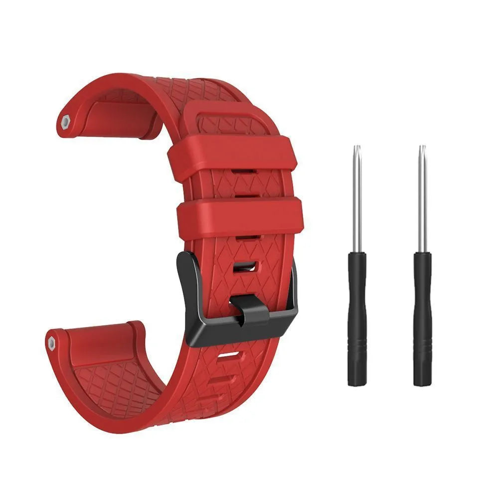 Jiaming compatible 26mm silicone watch strap with stainless steel buckle in multiple colour options
