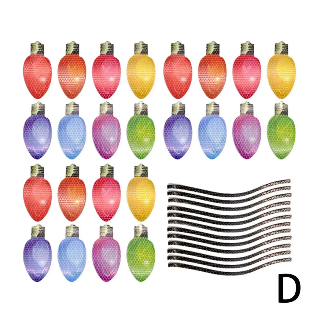 Christmas light bulb reflective magnetic paste set with white honeycomb material