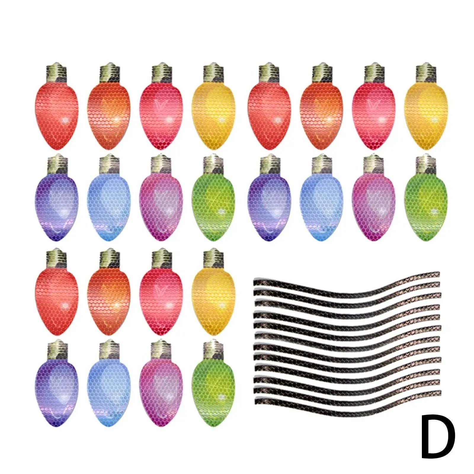 Christmas light bulb reflective magnetic paste set with white honeycomb material