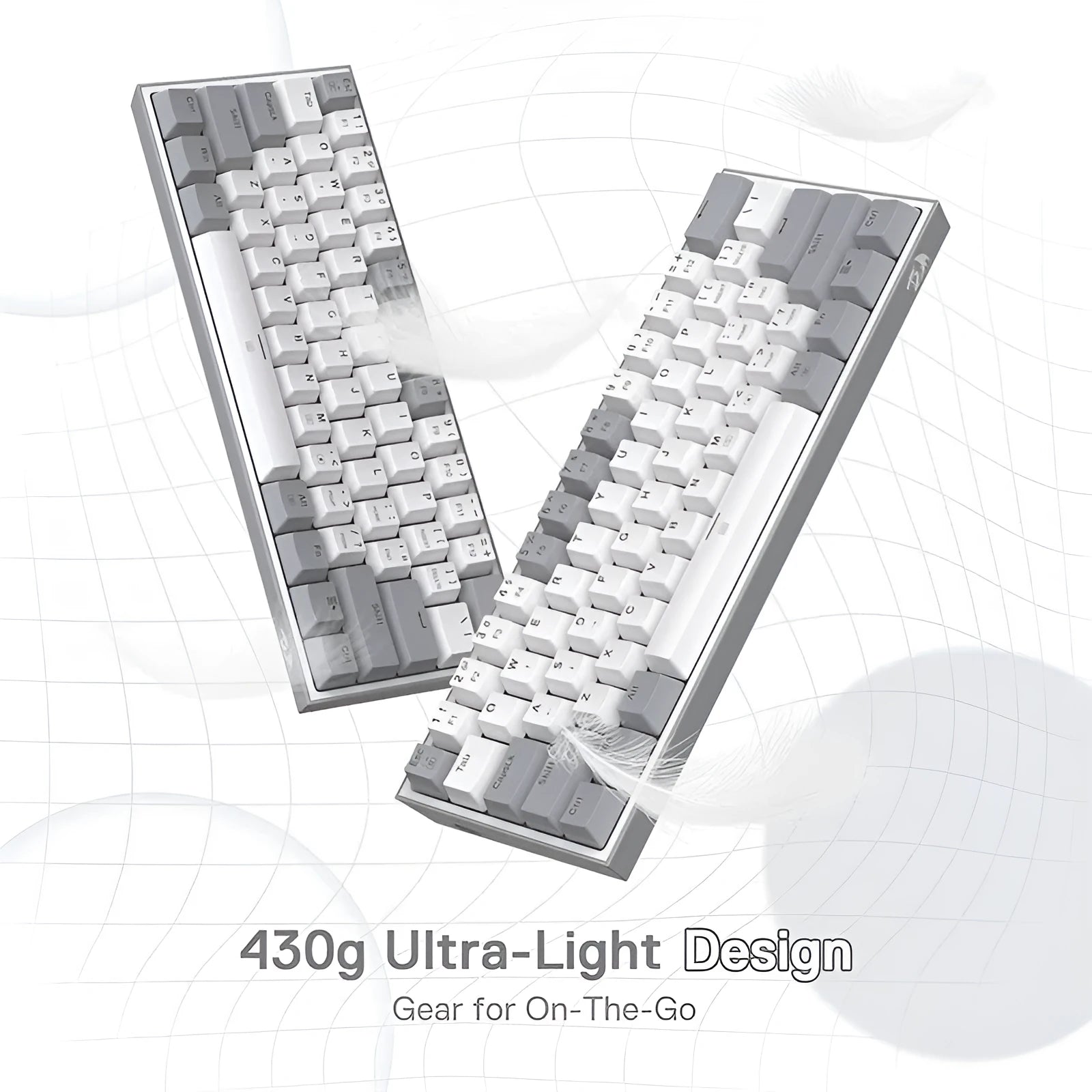 K617 wired mechanical keyboard with RGB backlighting and white pink dual-colour keycaps