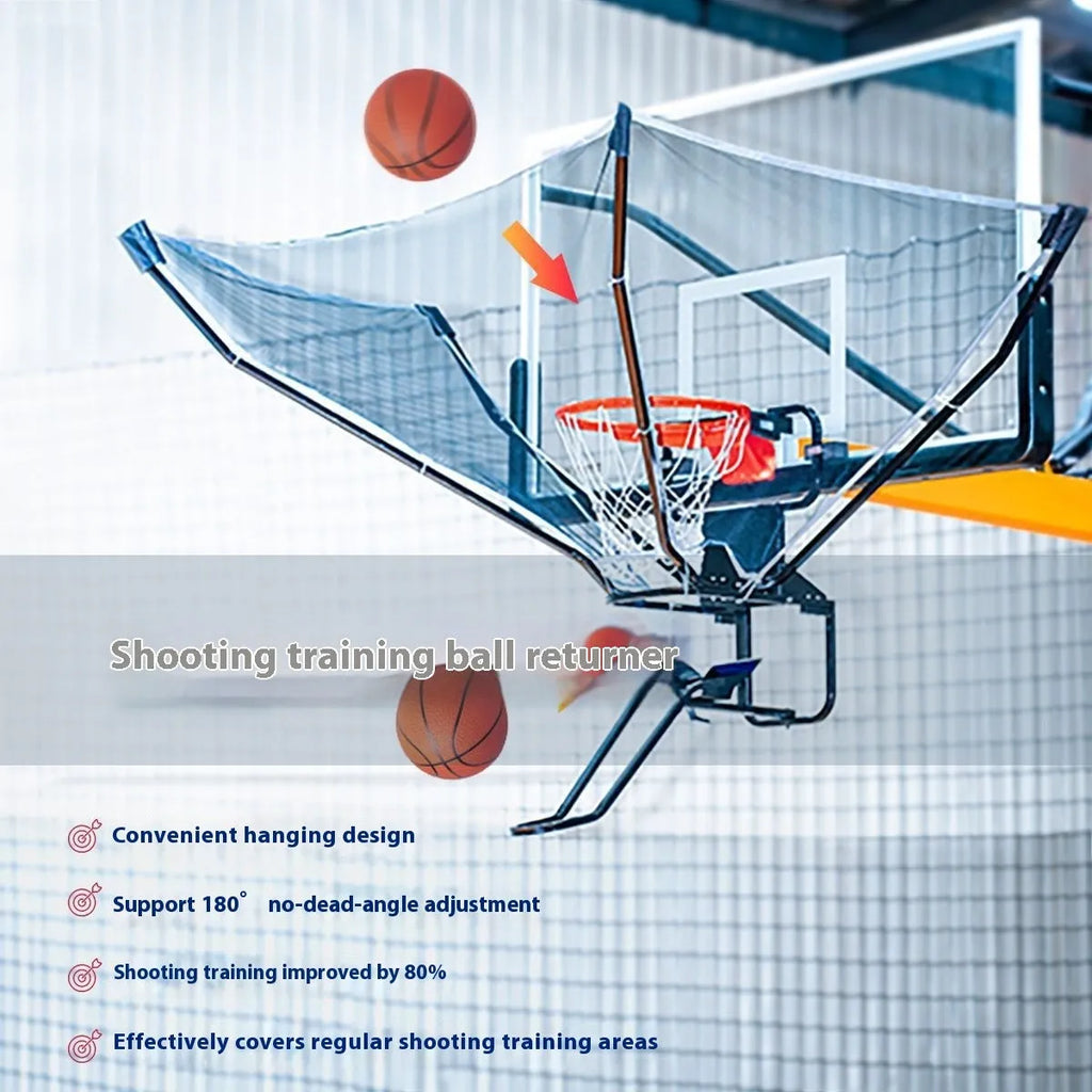 Basketball automatic pitching training ball return device for solo shooting practice