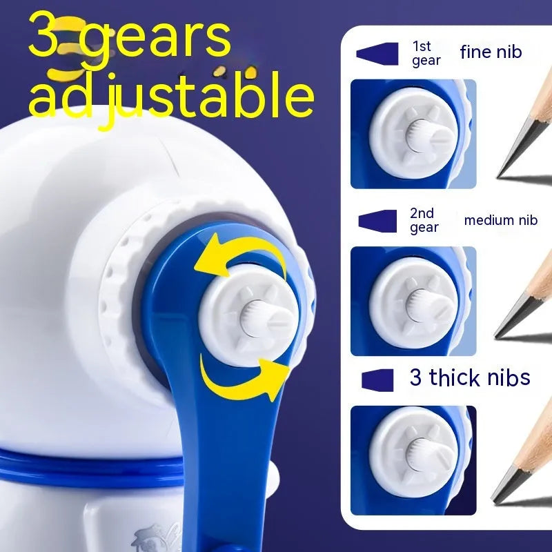 Blue astronaut pencil sharpener manual operation children's stationery