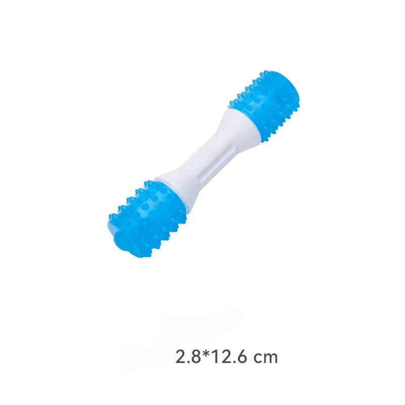 Dual-colour TPR puppy teething chew toy for dental health and moderate chewers
