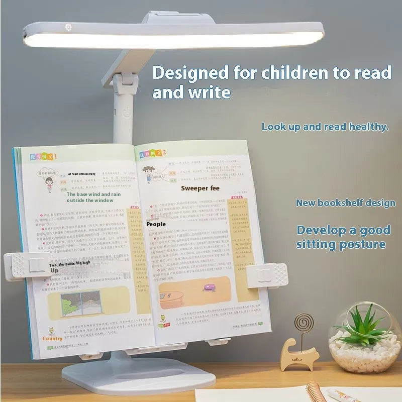 Adjustable reading table lamp with three colour temperature settings and battery operation