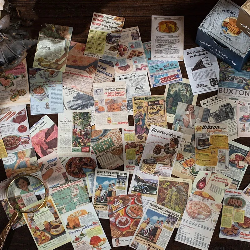 Retro style sticker collection with 320 pieces at 4cm by 6cm size in Secret Land colour design
