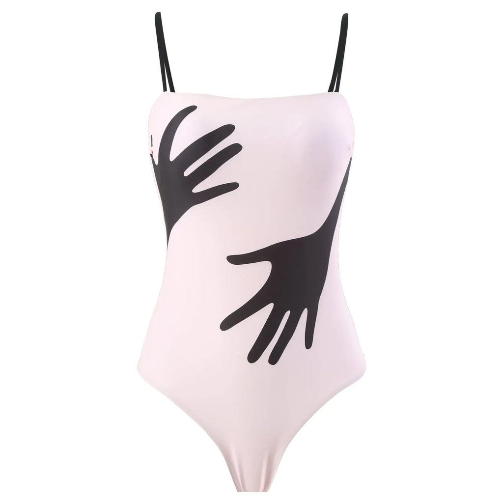 Women's polyester swimsuit bikini set with attached tulle skirt in S, M, L, XL sizes