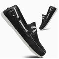 Men's solid-colour casual shoes with a round toe and flat heel, shown in an artificial PU material.