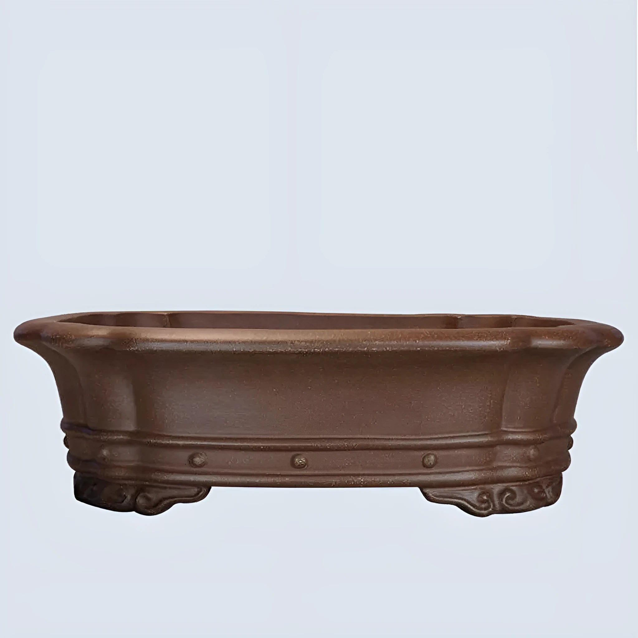Purple sand handmade rectangular begonia flower pot for desktop plant display