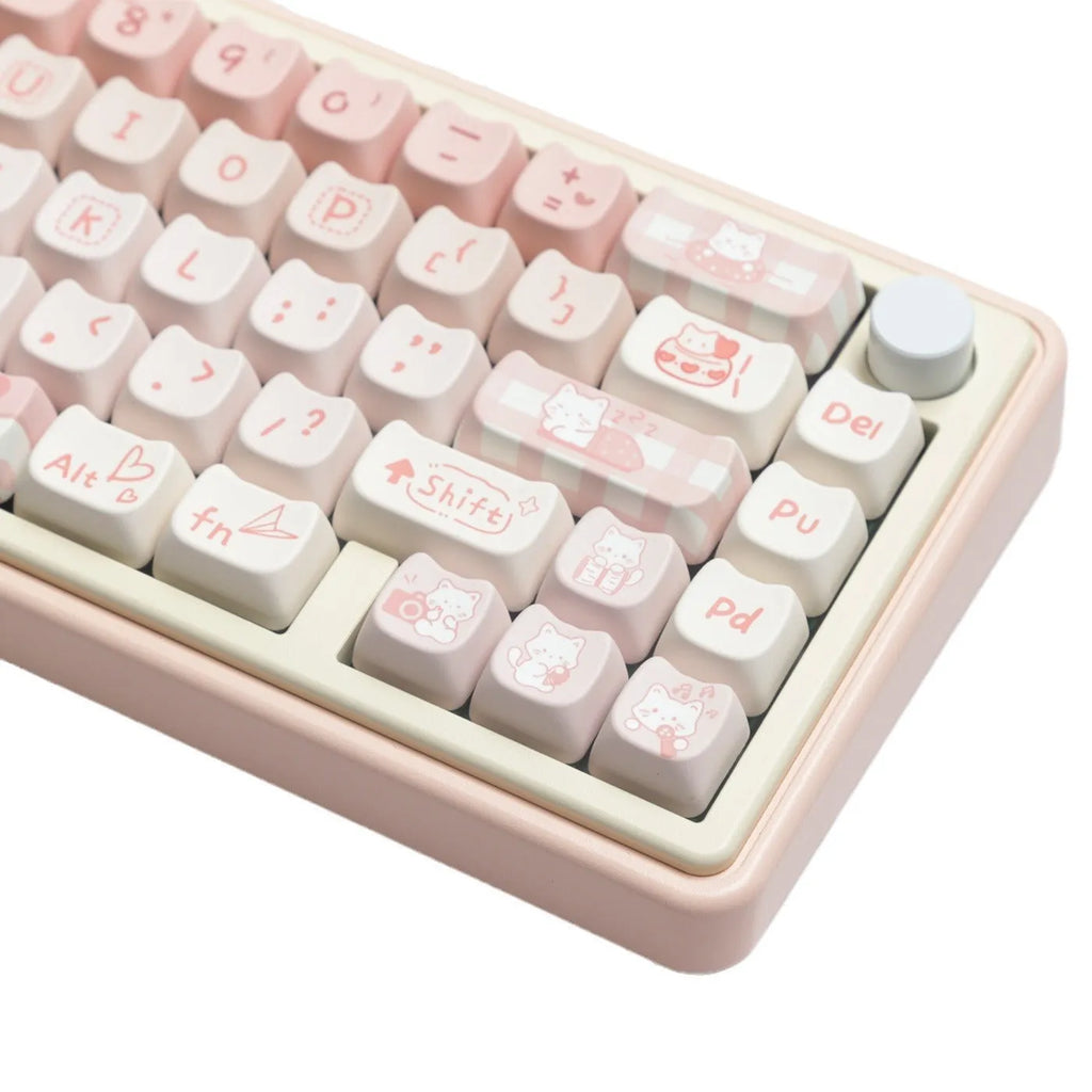 Full set of PBT sublimation printed key caps for mechanical keyboards showing multi-colour patterns