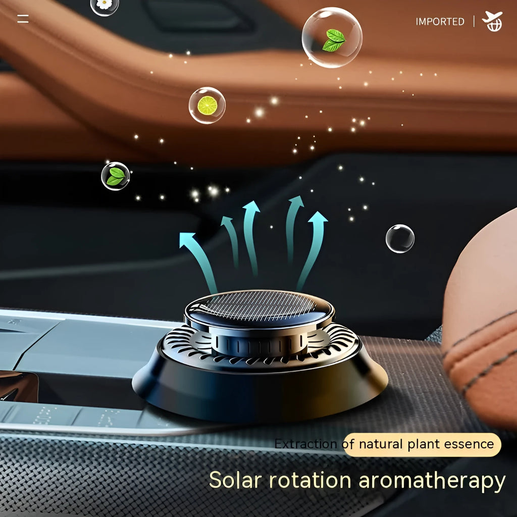 Solar-powered car electromagnetic de-icing and aromatherapy device in Black Gulong colour, 84mm plastic design