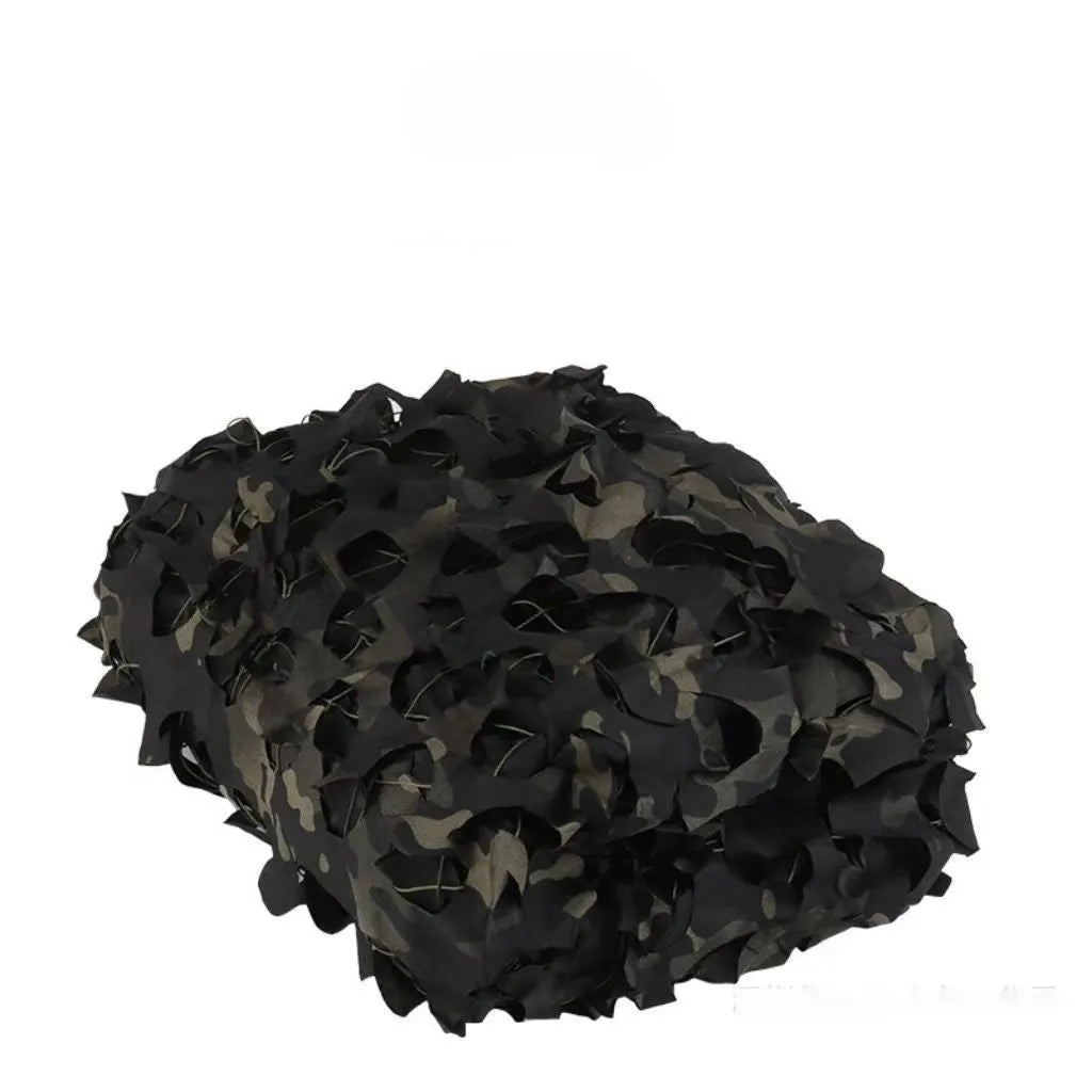 Green camouflage cover net showing multiple pattern options including desert and snow camouflage for outdoor use