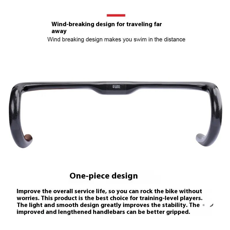 Carbon fibre road bicycle drop handlebar in black grey silver UD finish