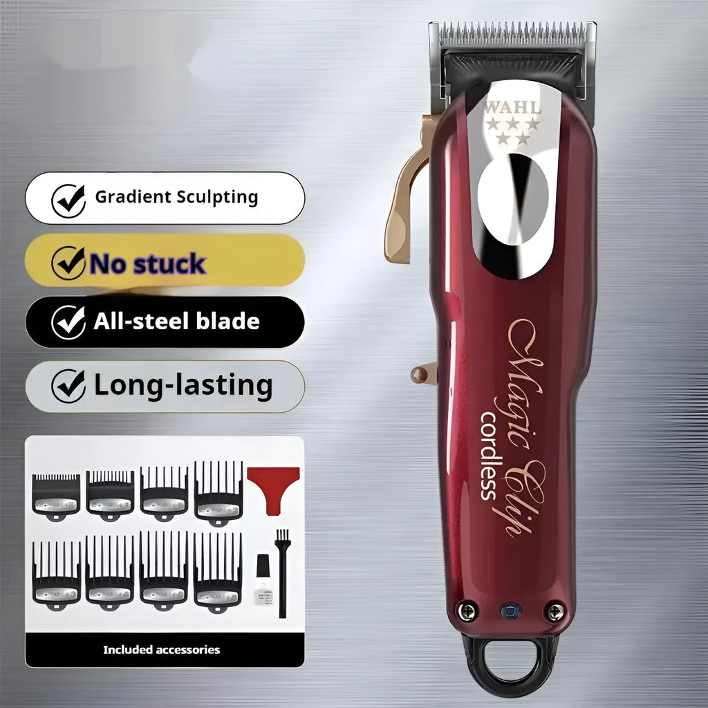 Rechargeable hair clippers with stainless steel cutter head for home haircuts