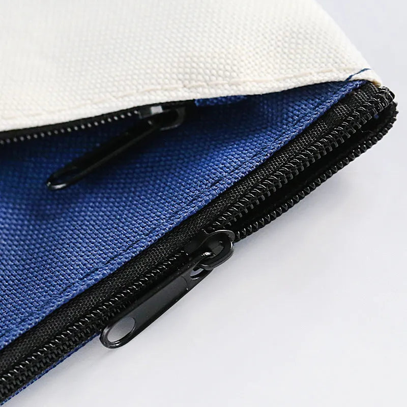 Blue double-layer Oxford cloth document storage bag with zipper closure for test papers