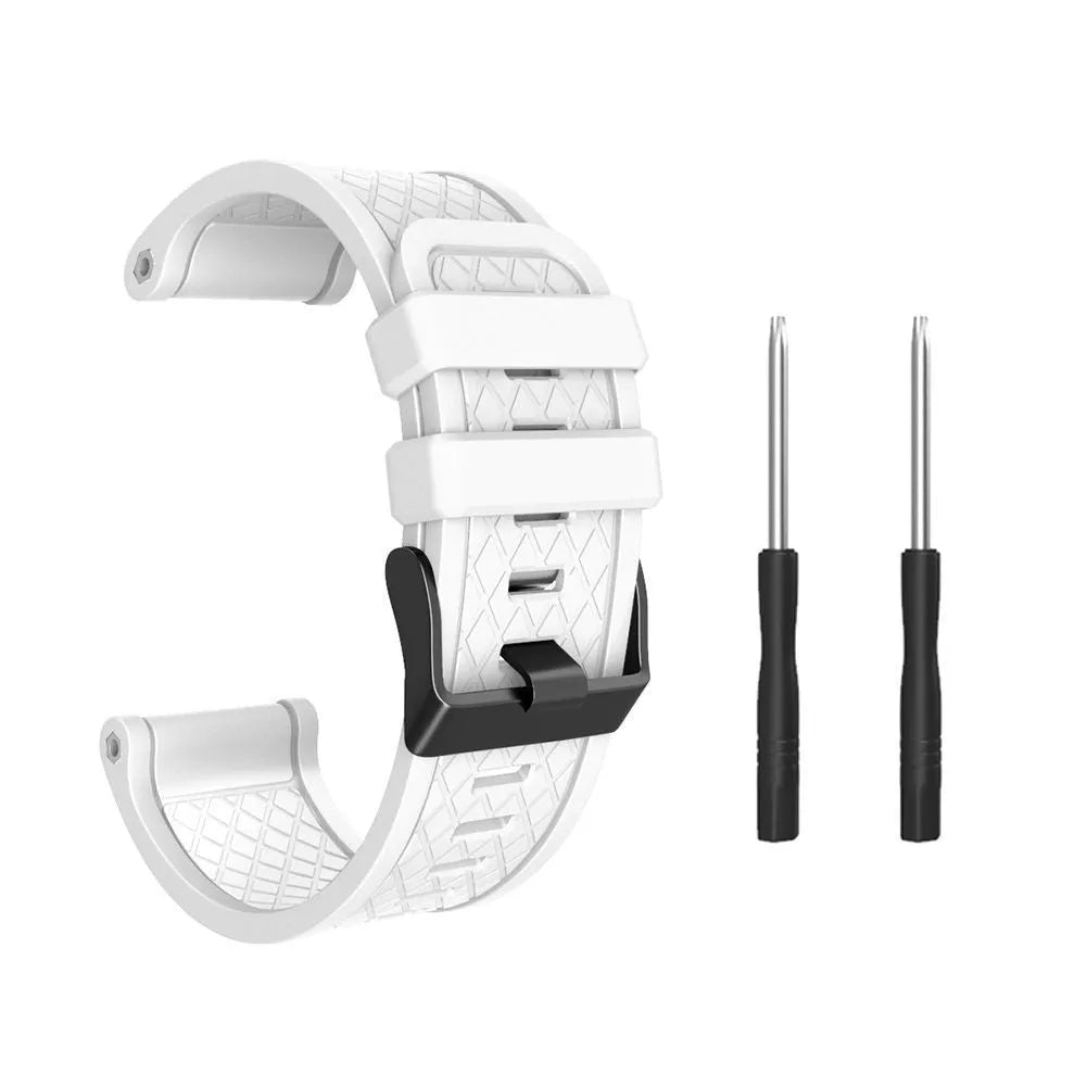 Jiaming compatible 26mm silicone watch strap with stainless steel buckle in multiple colour options