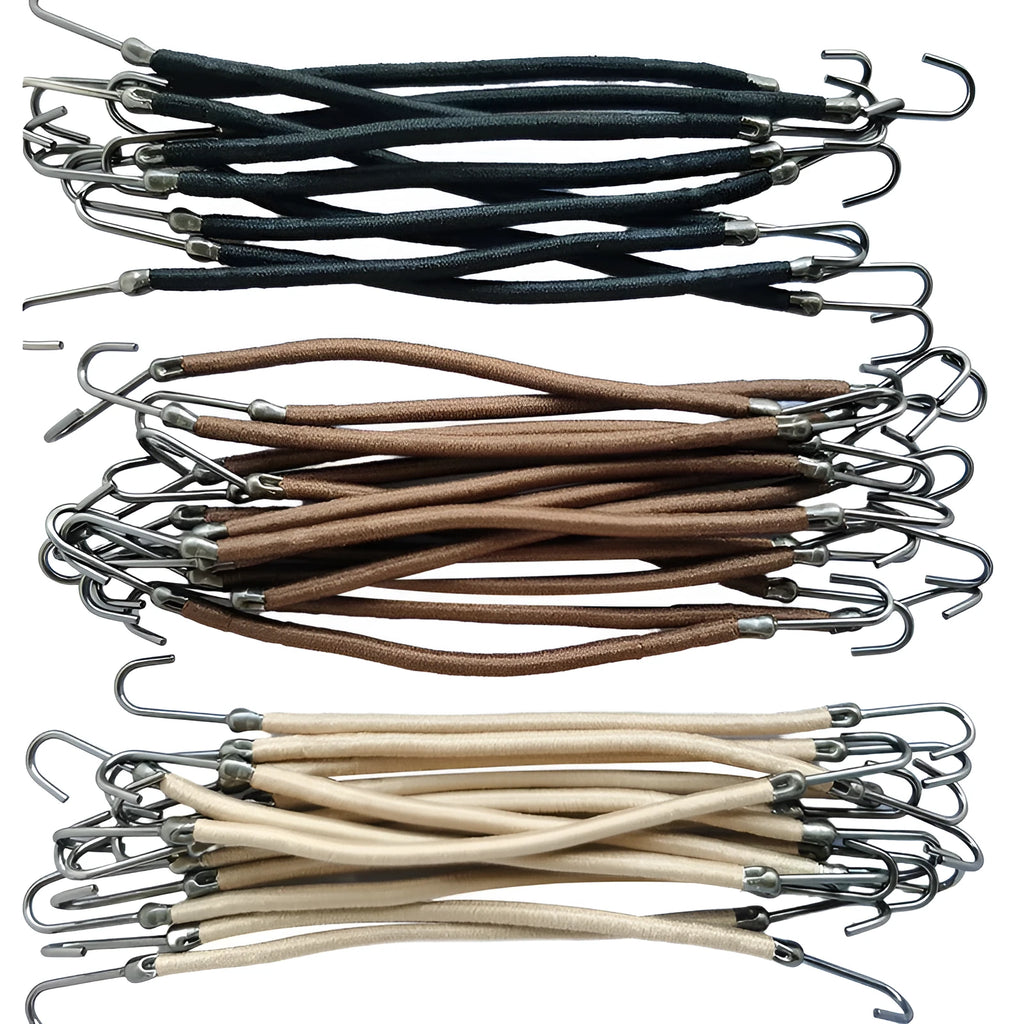 Close-up of a double hook hair tool for wig making on a solid colour background.