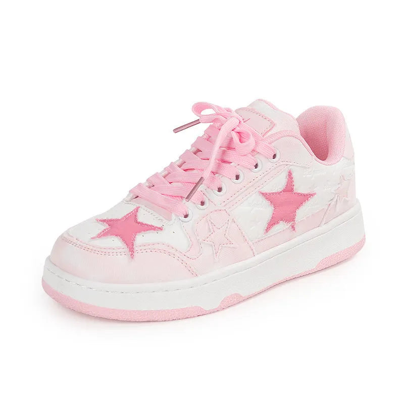 Unisex skateboard shoes with denim upper and rubber sole in black, green or pink colours