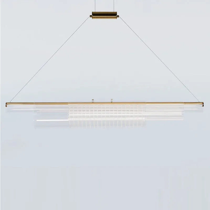 Modern minimalist glass pendant lamp with iron body in three hanging lengths