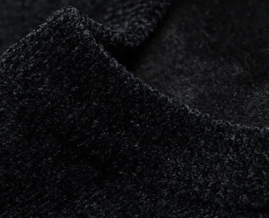 Dusted chenille men's knit sweater pullover in blue with round collar and long sleeves, fleece lined, available in sizes M to 4XL