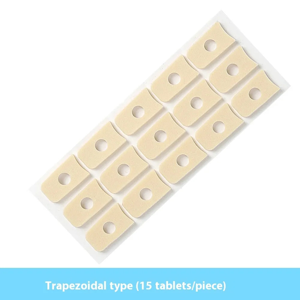 Women's PU heel protection pads in four shapes: large oval, small oval, U-shaped and circular section designs