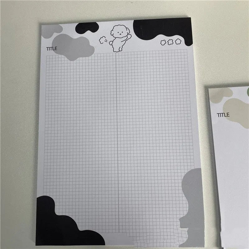 B5 sticky note pad with Wind Marshmallow Dog Korean PP Puppy illustration in pastel colours