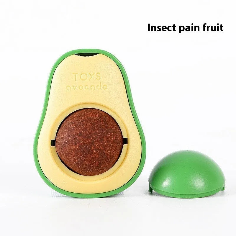 Plastic catnip ball toy in multiple colours for dental cleaning and stress relief