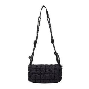 Women's soft nylon pillow-shaped messenger bag in crossbody style with rhombus pattern