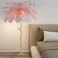 170cm tall decorative resin feather floor lamp with 32 feathers for living room or bedroom
