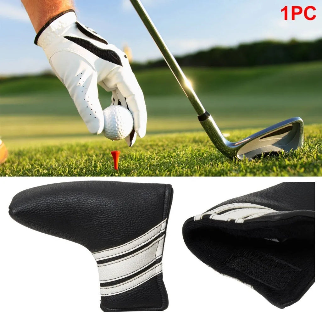 Black PU leather golf push rod cover sleeve for club protection