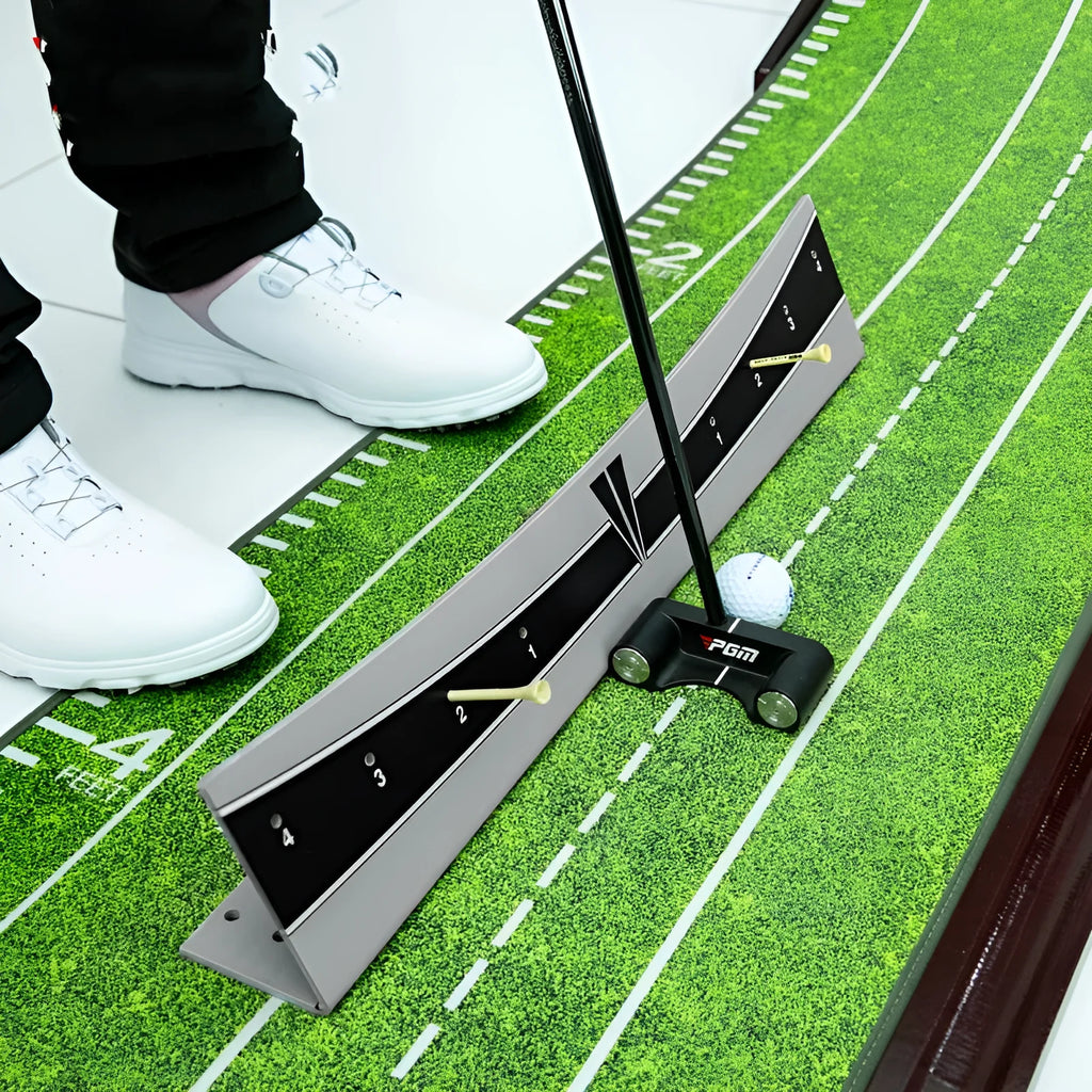 Adjustable golf putter trajectory balance simulator with PVC frame for indoor putting practice