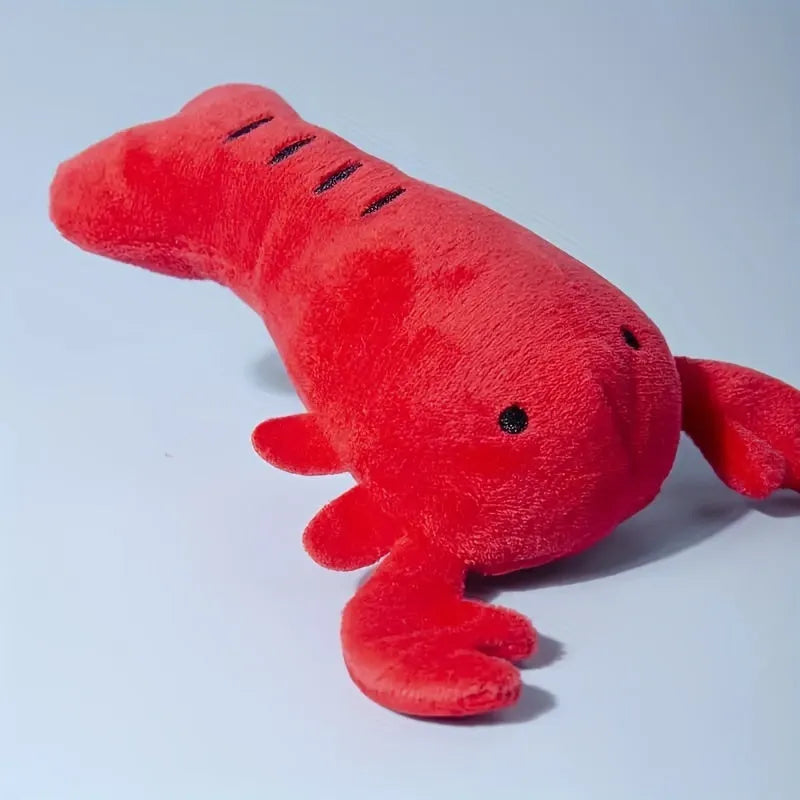 Red soft plush lobster dog toy with squeaker for small and medium breeds