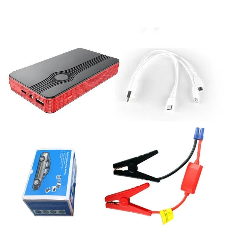 Red K4-E automobile emergency starting power supply with compact rectangular design