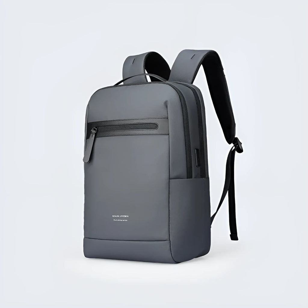 Graphite grey USB business backpack with charging port and below 20L capacity