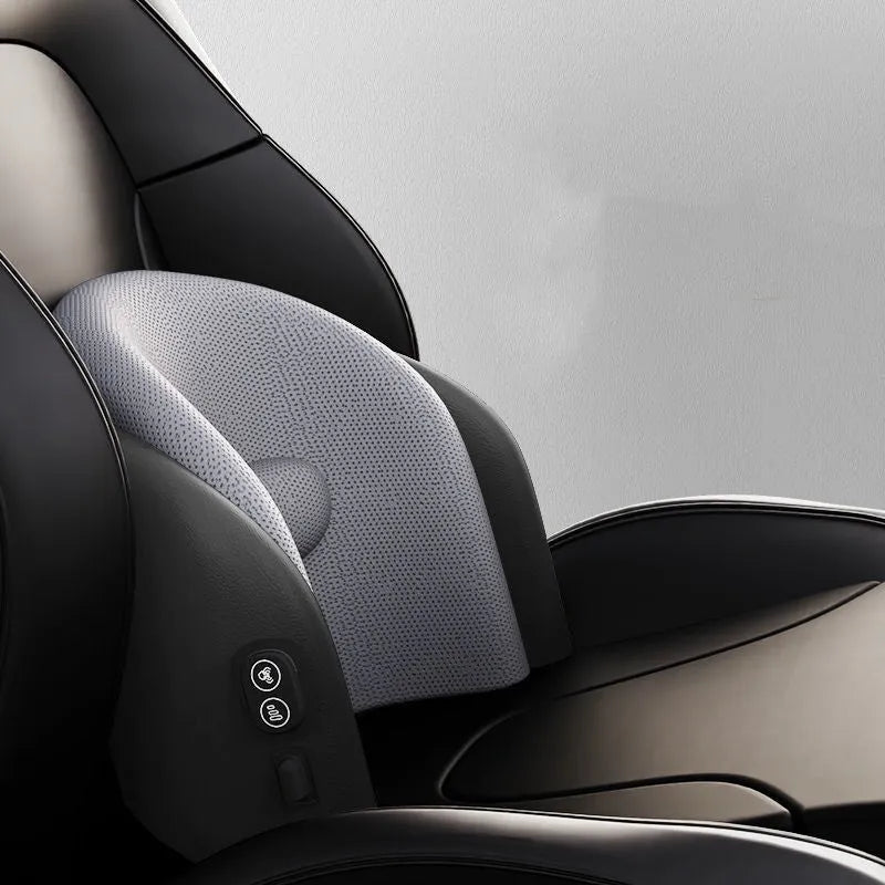 Memory cotton car seat massage cushion with headrest and lumbar support functions