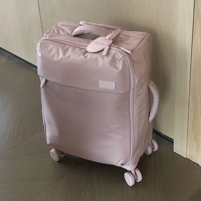 Waterproof Oxford cloth suitcase with universal wheels in bluestone green colour