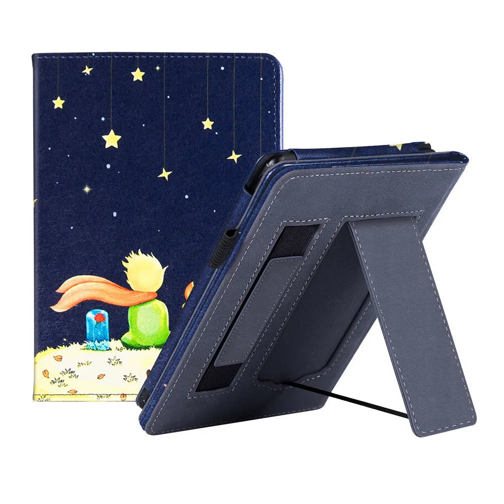 Kindle Paperwhite 11 fabric case with wrist strap bracket in calf leather construction