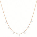 Women's adjustable 925 silver necklace with a drop-shaped pendant on an O-chain in silver, rose gold, or golden yellow finish.