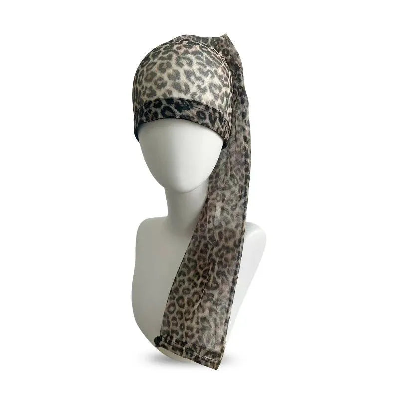 Breathable mesh wig cap in multiple colours including leopard print for long hair wigs
