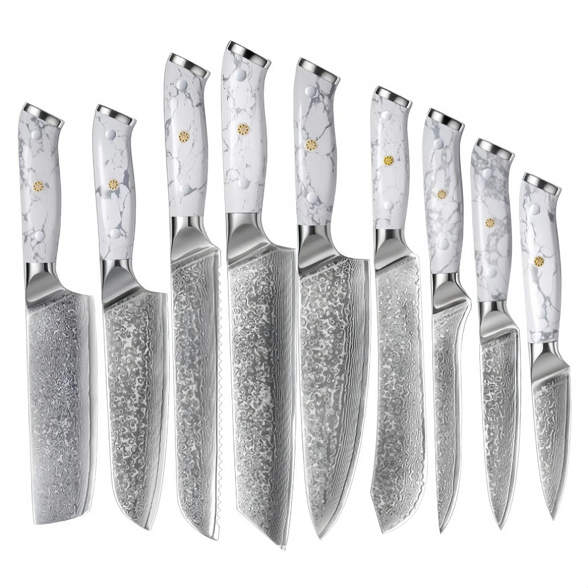 Damascus pattern VG10 steel chef knife with 21cm blade and 11cm handle