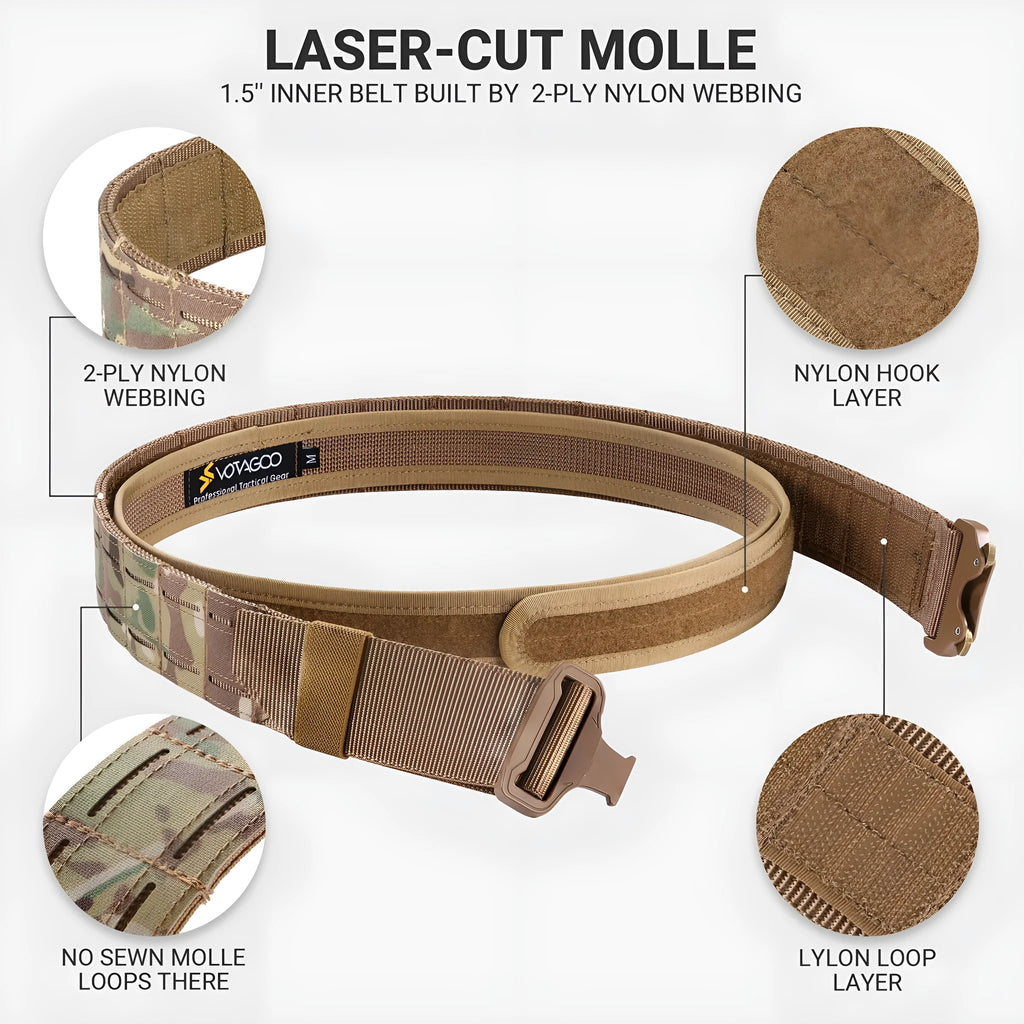 VOTAGOO army fan quick release tactical belt with laser cutting waist seal in CP camouflage colour