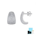 Geometric S925 sterling silver ear studs for women with white finish