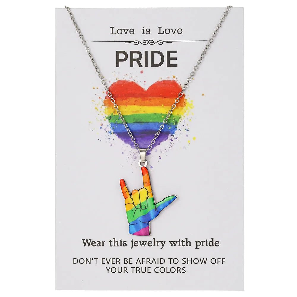 Stainless steel inspirational friendship necklace and bracelet set with colour printing for women