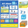 Children's alphabet learning chart sleeve table with educational cards spread on 60x40cm wipe-clean surface
