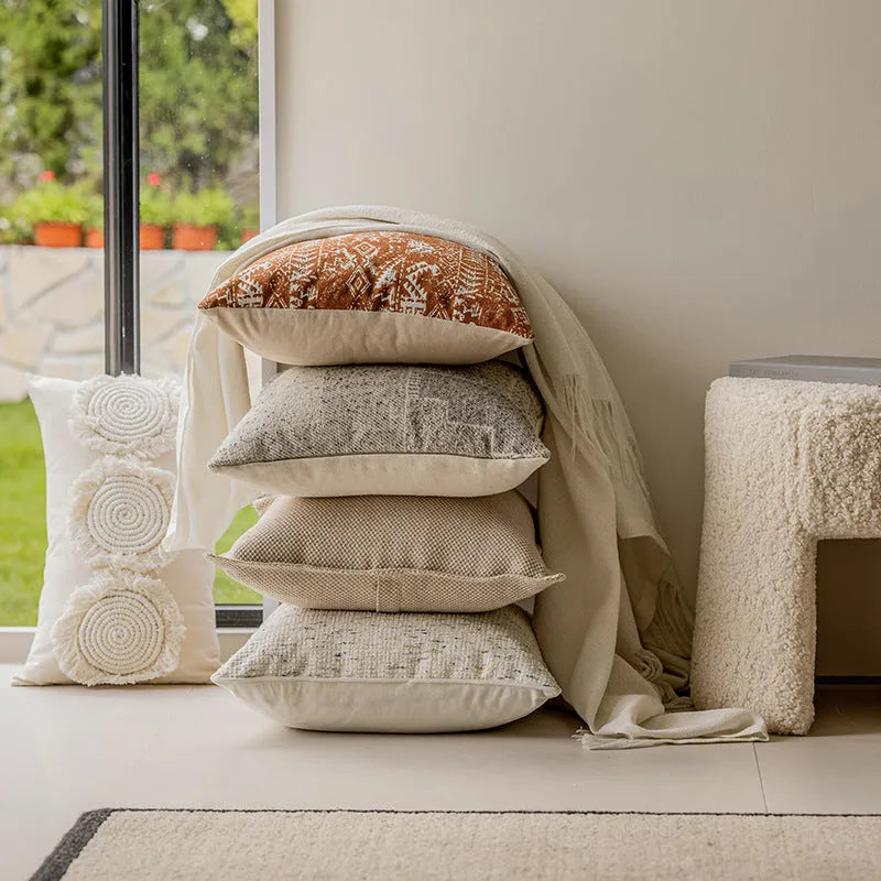 Solid colour sofa cushion pillow with removable cover in 45x45cm size