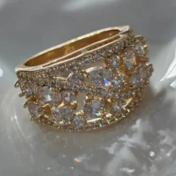 Women's round hollow fashion ring in copper available in multiple sizes and colour combinations