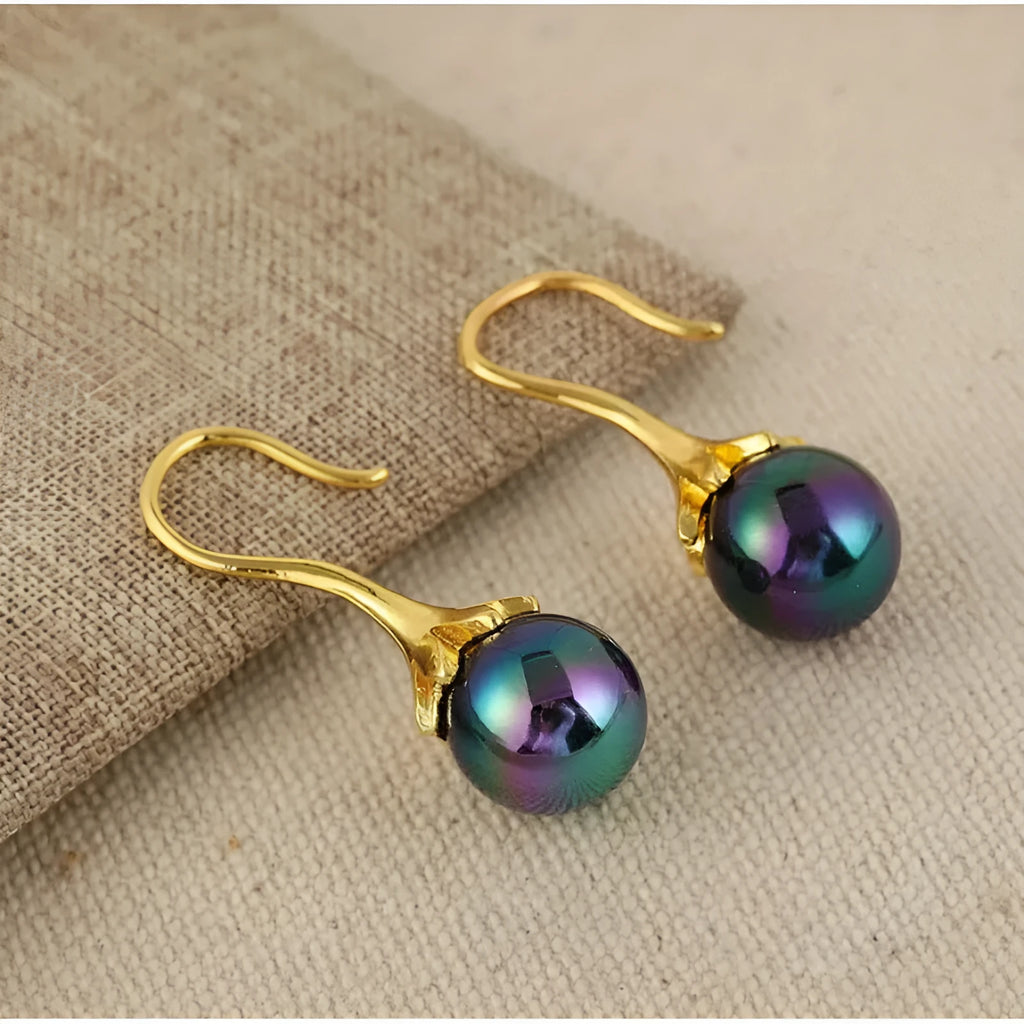 Women's retro fashion earrings with electroplated alloy construction in imitation gold colour